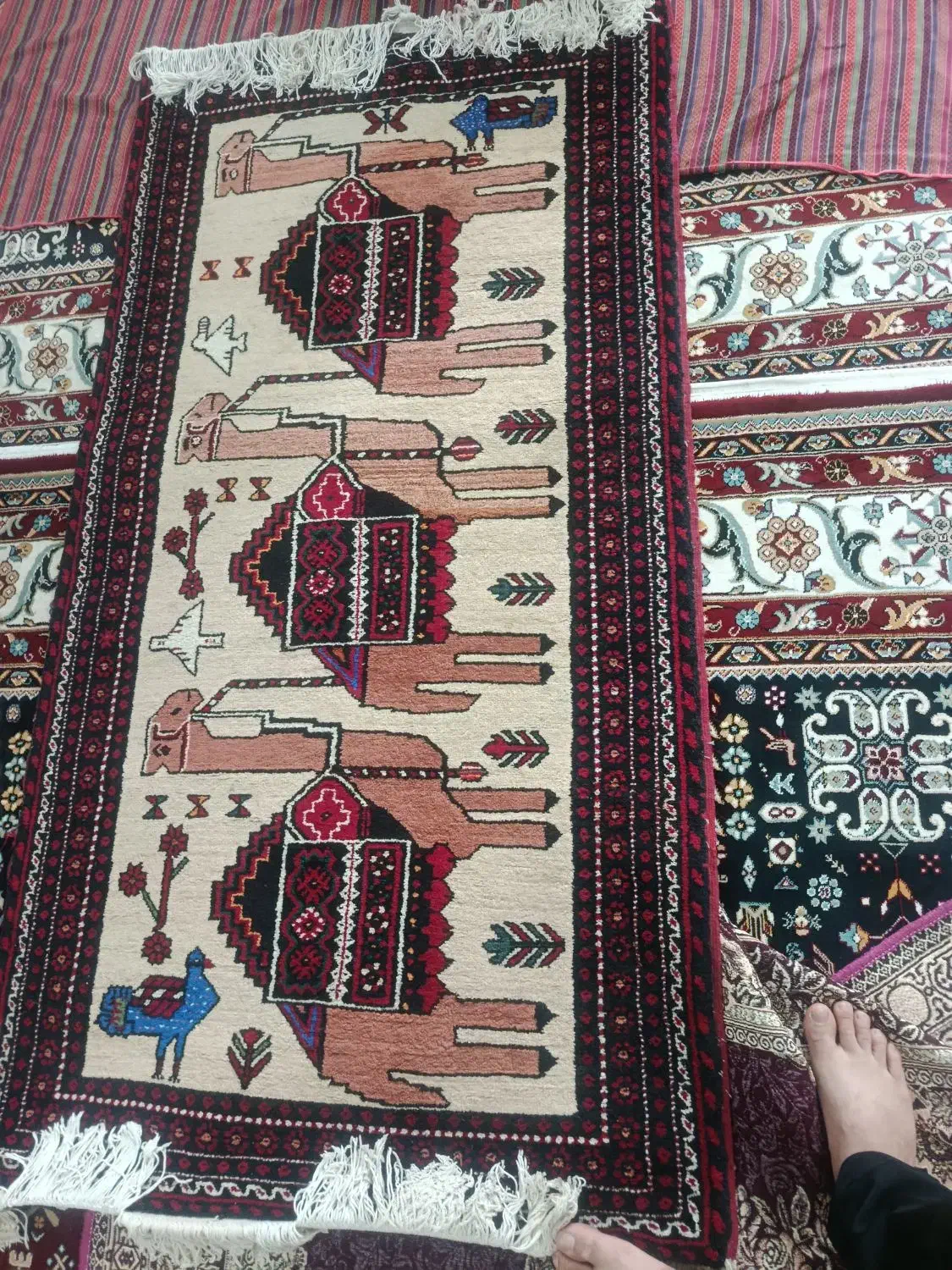 قالیچه|فرش|بجستان, |دیوار