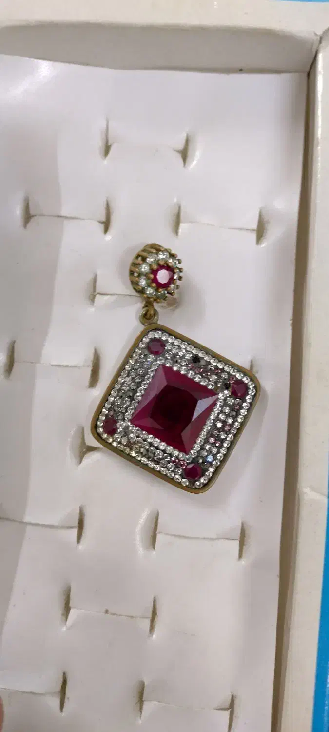 گردن آویز نقره با سنگ عقیق و الماس تراش .|جواهرات|قم, نیروگاه|دیوار