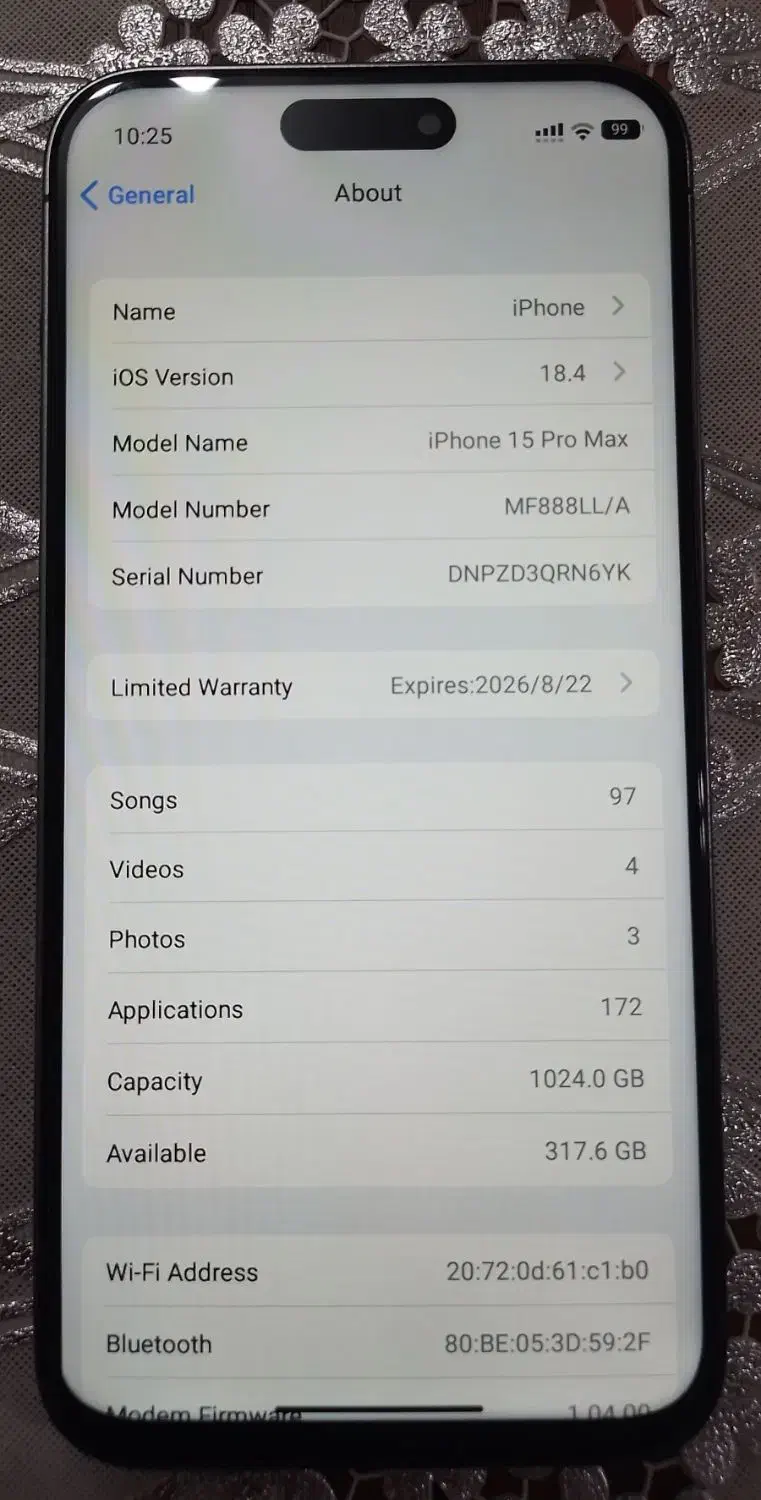 اپل iPhone 15 Pro Max با حافظهٔ ۱ ترابایت|موبایل|دزفول, |دیوار