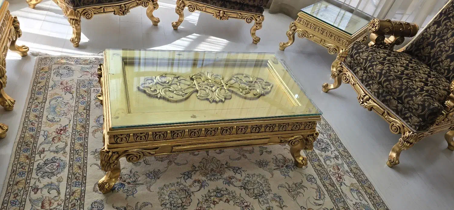 مبلمان سلطنتی ۹ نفره با میز ناهارخوری شیک|مبلمان خانگی و میز عسلی|تهران, حکمت|دیوار