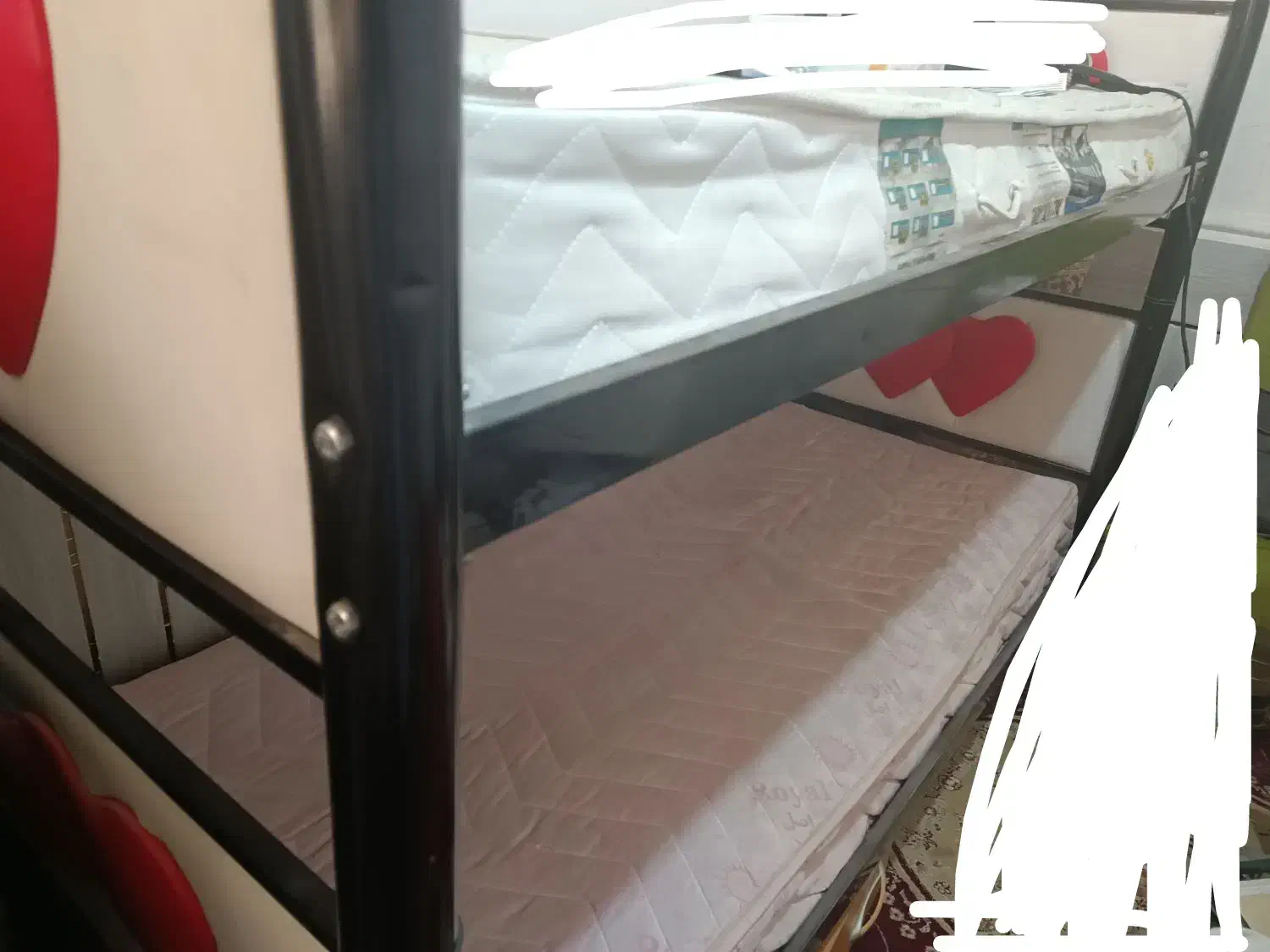 تخت دو طبقه با تشک|تخت و سرویس خواب|زاهدان, |دیوار