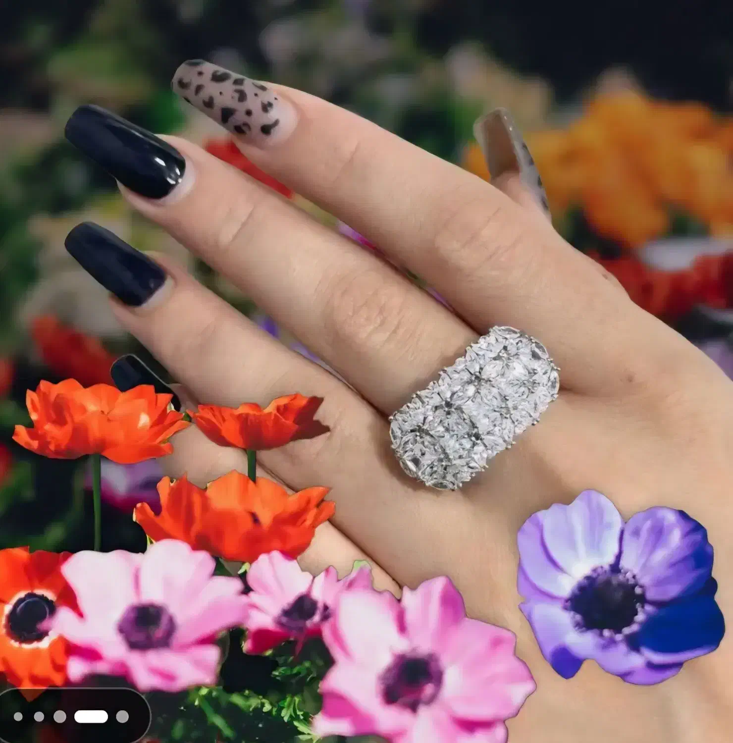 انگشتر نقره زنانه مدل مارکیز خور فلاور|جواهرات|اصفهان, ملکشهر|دیوار