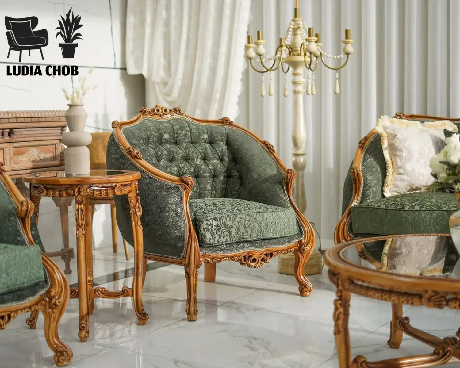 مبلمان کلاسیک سلطنتی زمرد لگنی تضمینی و شرایط چکی|مبلمان خانگی و میز عسلی|ورامین, خیر آباد|دیوار