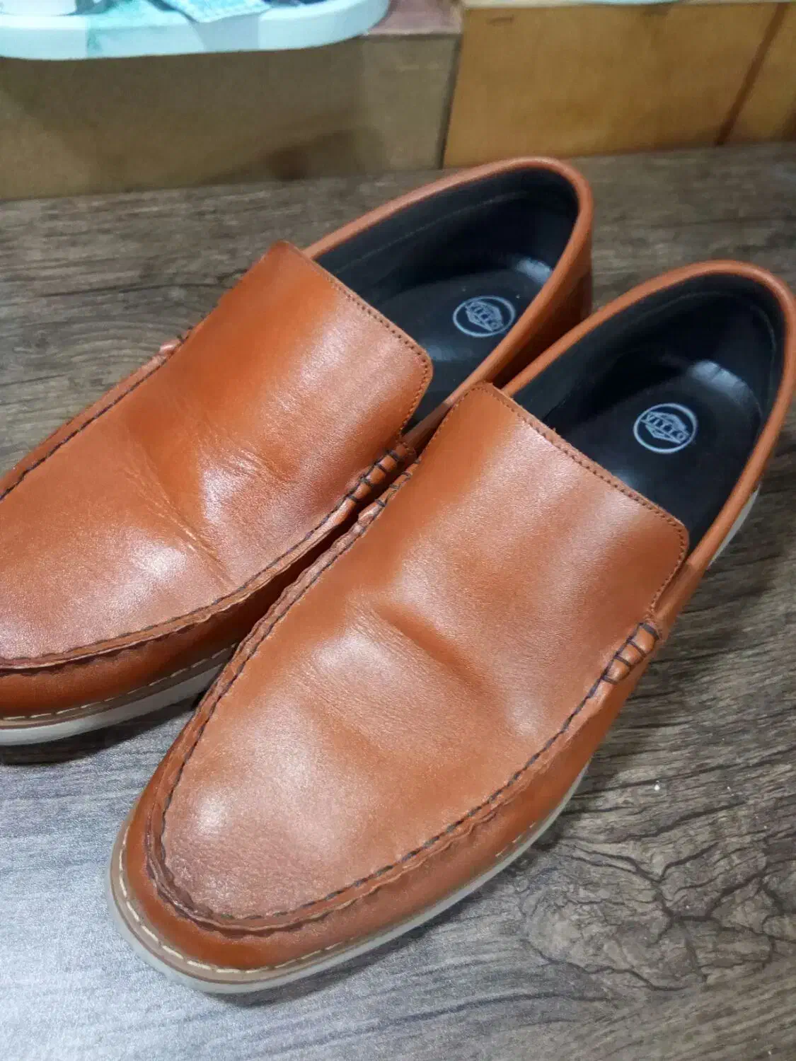 کفش چرم نو یه بارپاخورده سایز43|کیف، کفش، کمربند|رشت, کوی فکوری|دیوار