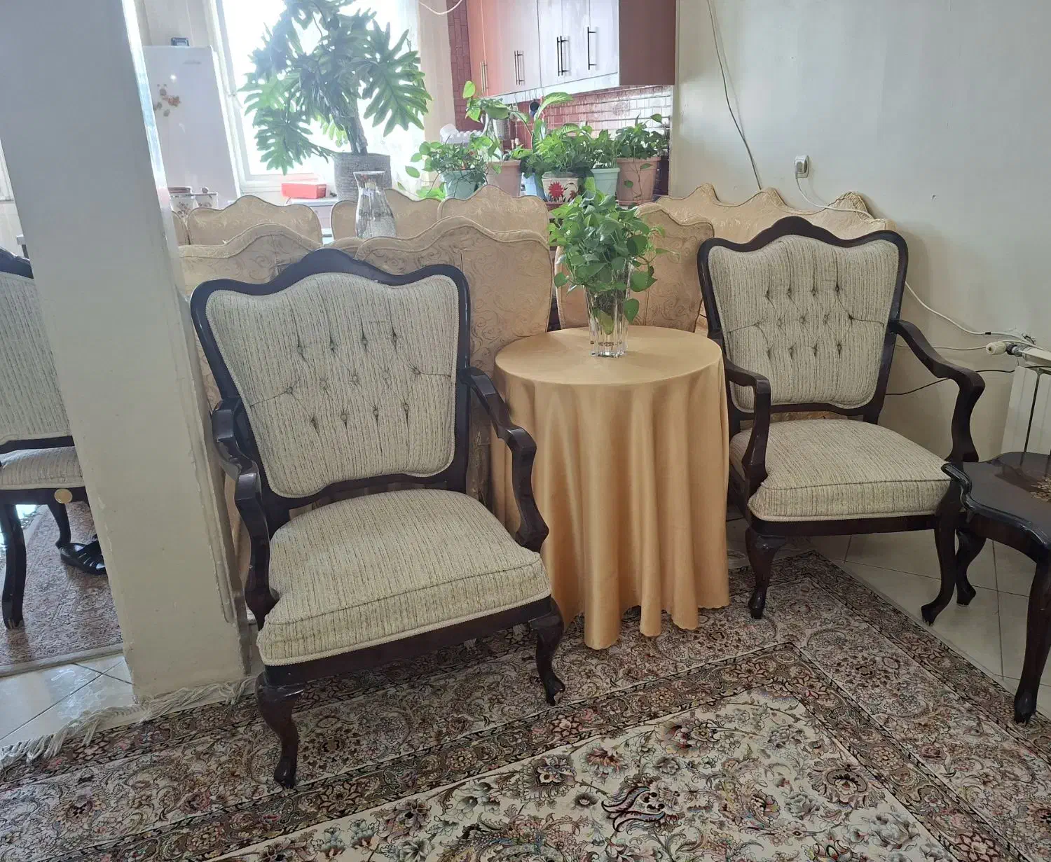 مبل استیل ۷ نفره با میز نهار خوری ۸ نفره|مبلمان خانگی و میز عسلی|تهران, علم و صنعت|دیوار