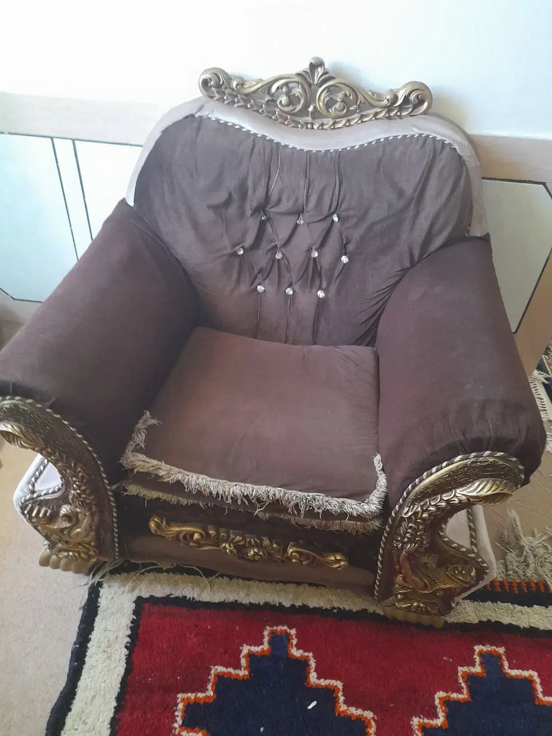 مبل قهوه ای ۷ نفره|مبلمان خانگی و میز عسلی|کازرون, |دیوار