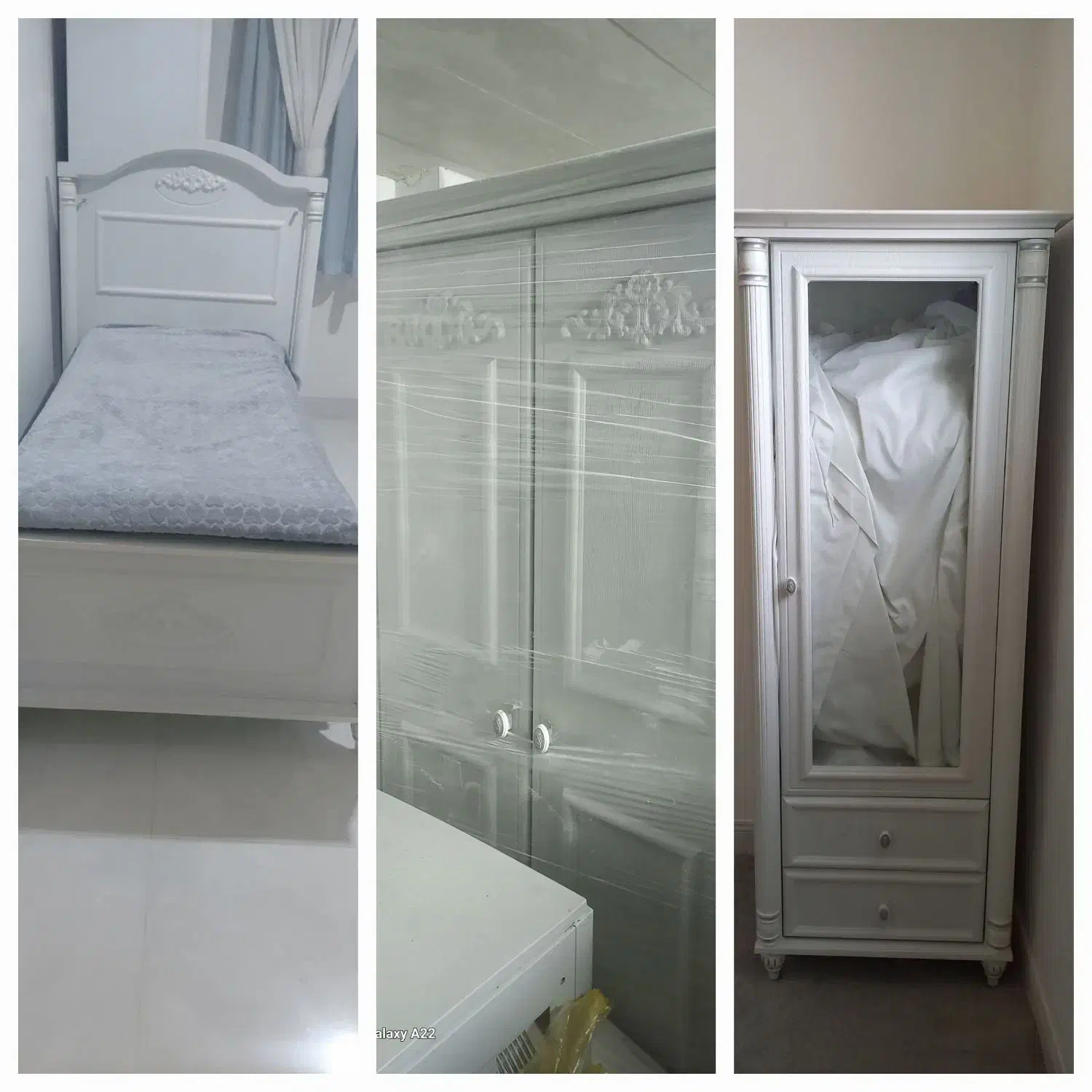 کمد دو درب ، بوفه شیشه ای ، تخت خواب همراه با تشک|تخت و سرویس خواب|تویسرکان, |دیوار