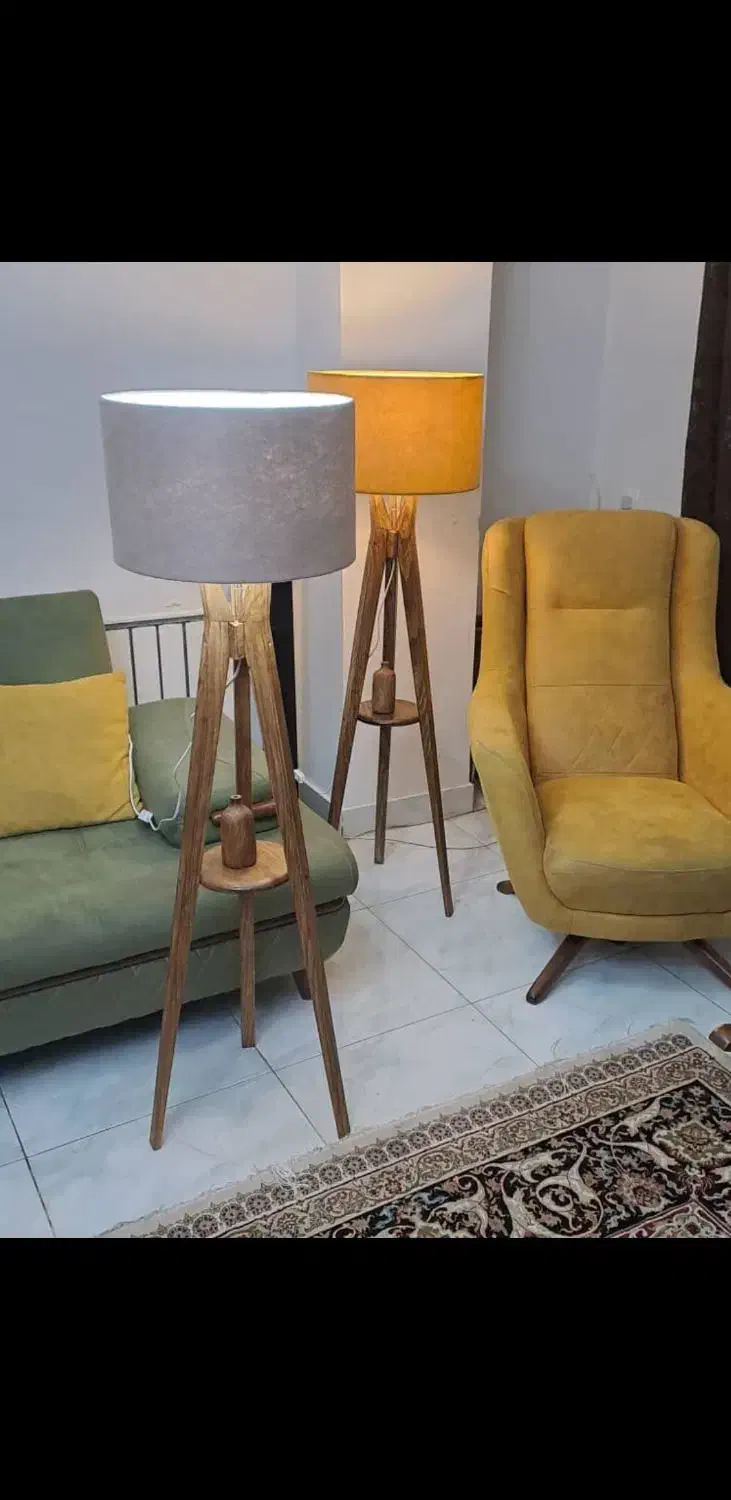 آباژور ایستاده چوبی سالنی هدیه روز مادر و زن|چراغ خواب و آباژور|صباشهر, |دیوار