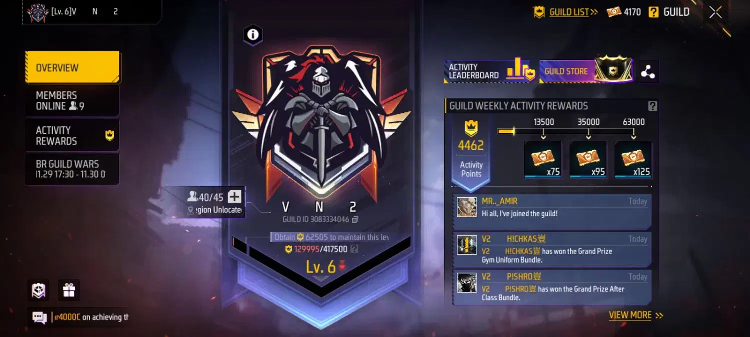 گیلد فری فایر به فروش|کنسول، بازی ویدئویی و آنلاین|ایرانشهر, |دیوار