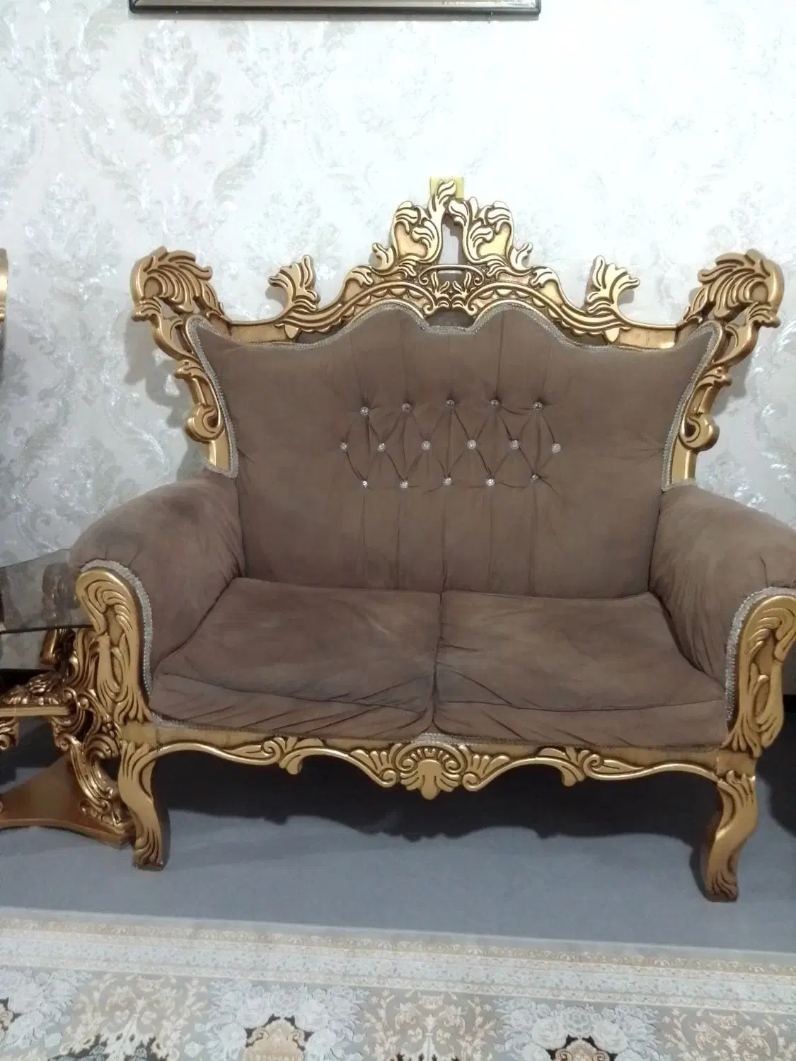 مبل استیل رنگ گردویی 7نفره|مبلمان خانگی و میز عسلی|ورامین, ورامین|دیوار