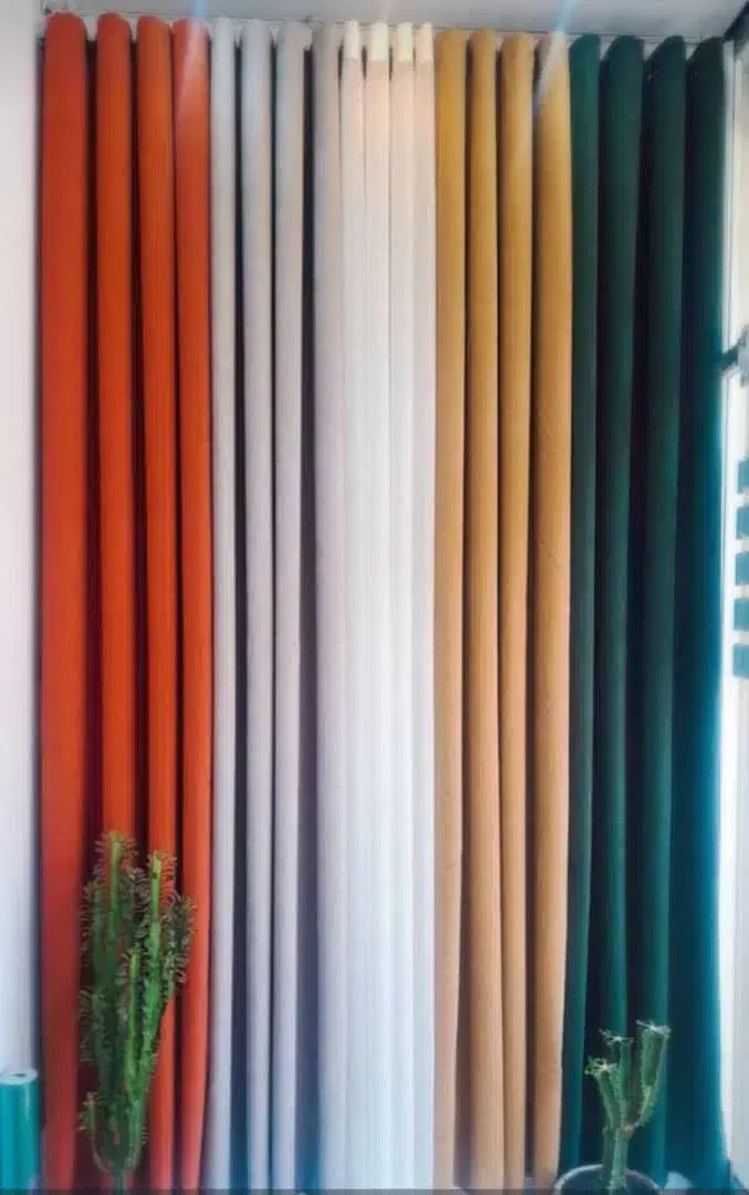 پرده پانچ مخمل و حریر ساده|پرده، رانر، رومیزی|امیدیه, |دیوار