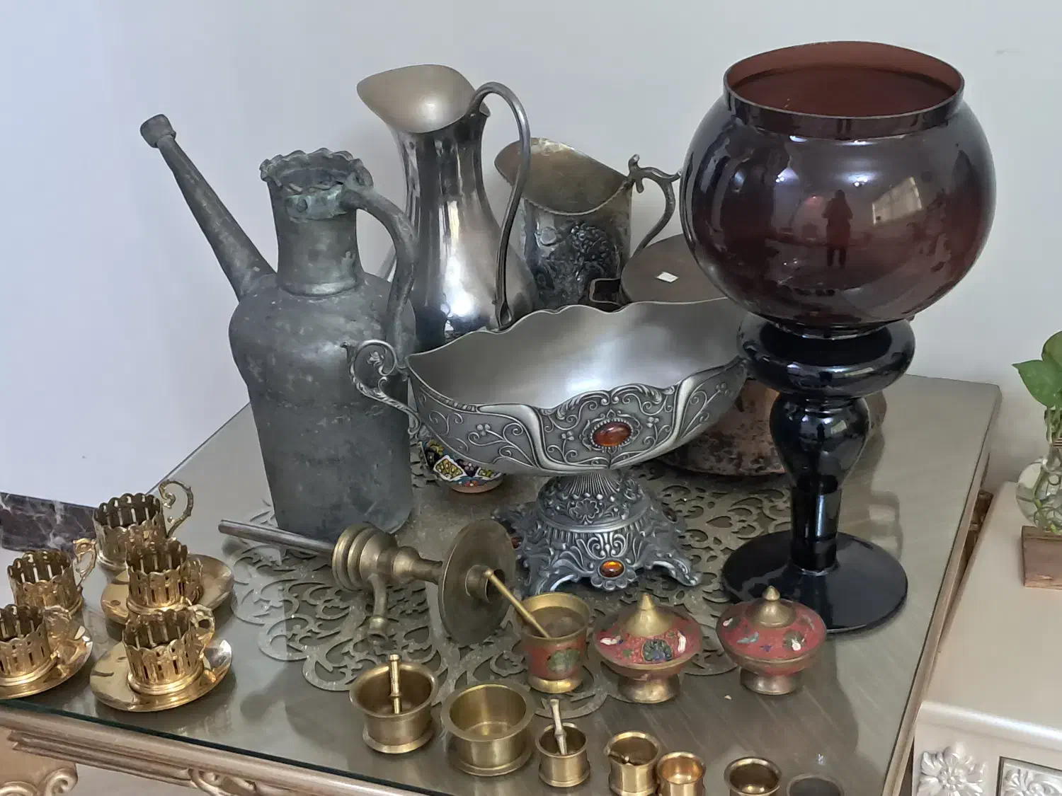 ظروف مسی وبرنجی|کلکسیون اشیاء عتیقه|تهران, شمس‌آباد|دیوار