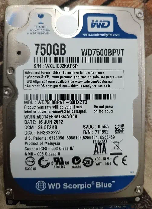 رم ۴ گیگ لپتاپ و هارد ۷۵۰ گیگ لپتاپ|قطعات و لوازم جانبی رایانه|اهواز, گلستان|دیوار