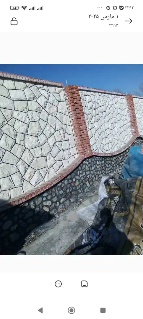 اجرای سنگ مالون و ورقه ایی|خدمات پیشه و مهارت|هشتگرد, فاز ۳ مهستان|دیوار