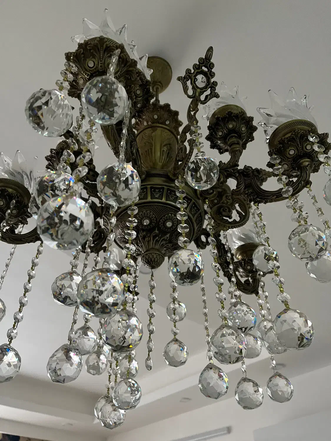 لوستر برنز در حد نو|لوستر و چراغ آویز|قم, باجک دو|دیوار