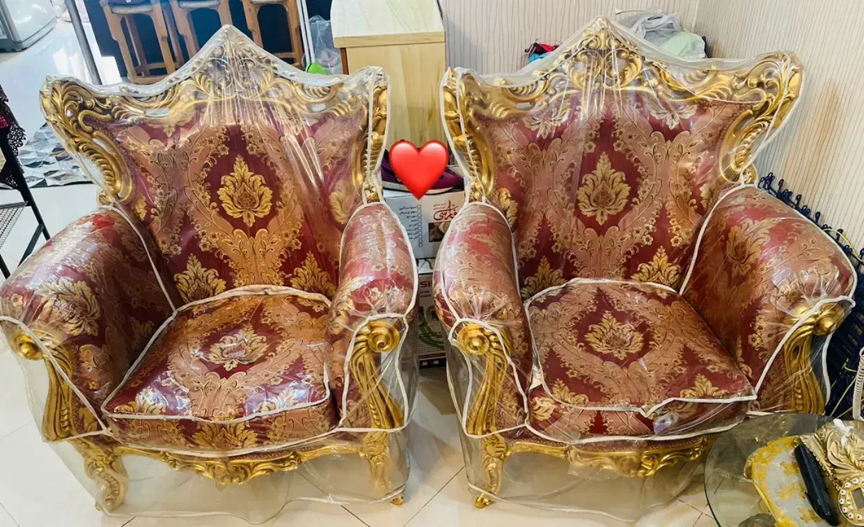 مبلمان سلطنتی ۹ نفره ورق طلا با نهارخوری ۸ نفره|مبلمان خانگی و میز عسلی|تهران, مهران|دیوار