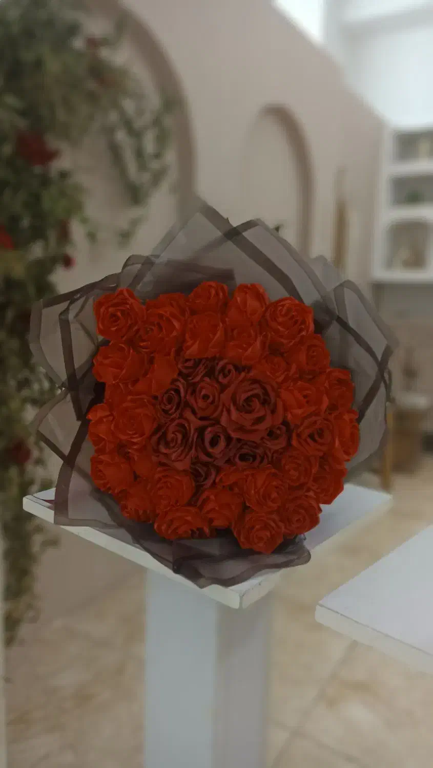 دسته گل روبانی|گل مصنوعی|قم, قلعه یزدیها|دیوار