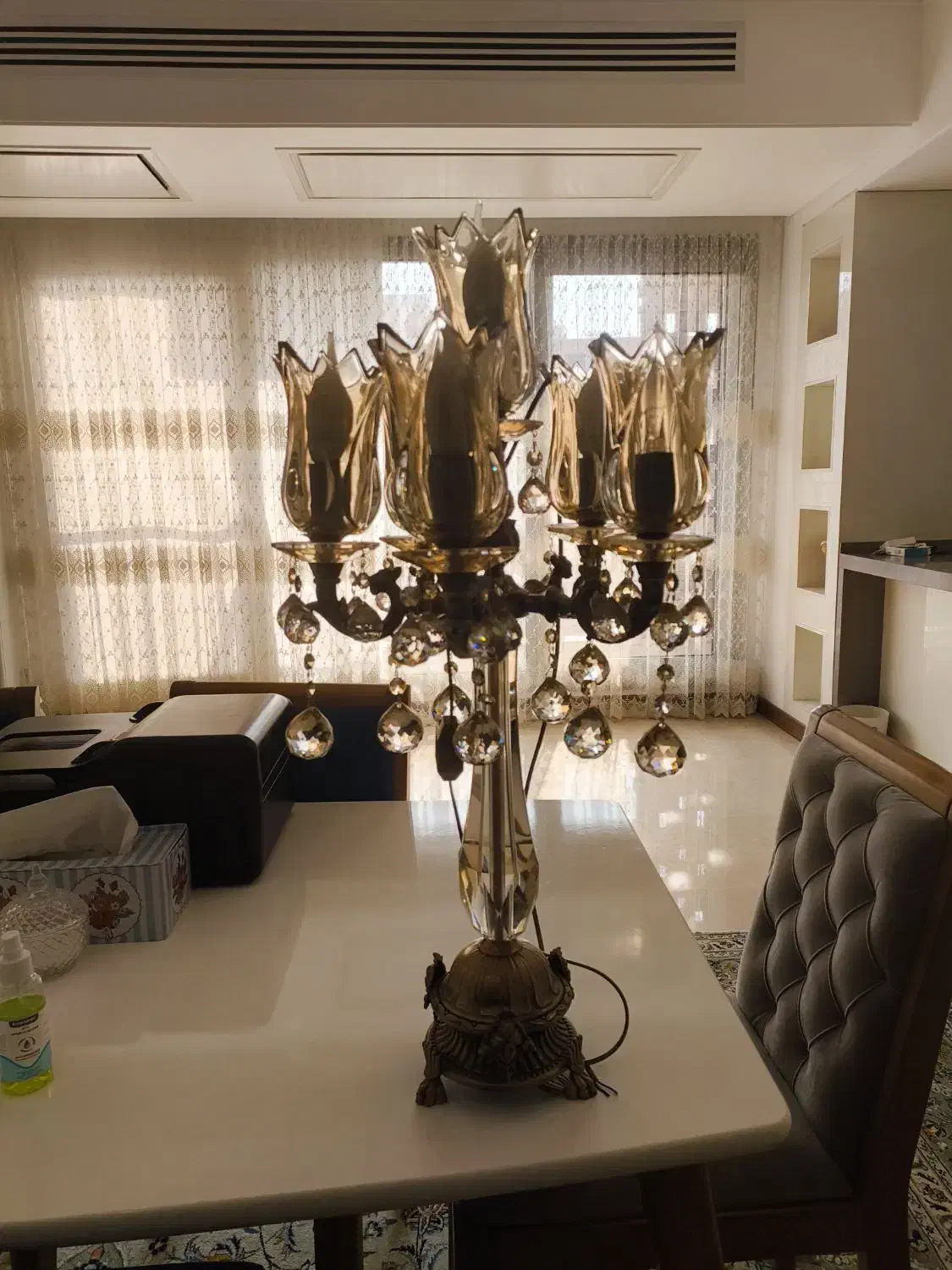 شمعدان کریستالی رومیزی جفت|لوستر و چراغ آویز|تهران, زرگنده|دیوار