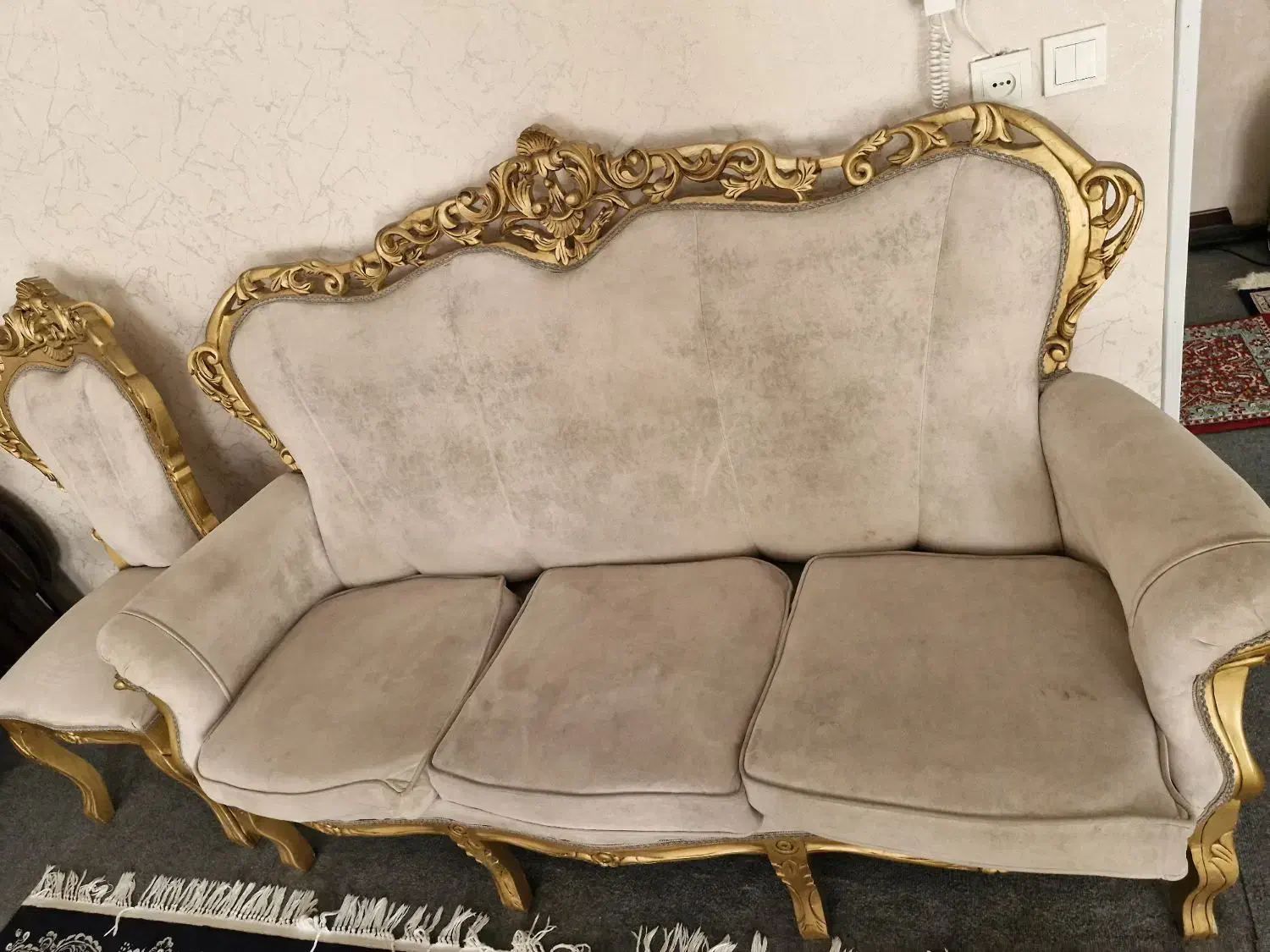 مبل سلطنتی ۹ نفره|مبلمان خانگی و میز عسلی|قائمشهر, |دیوار