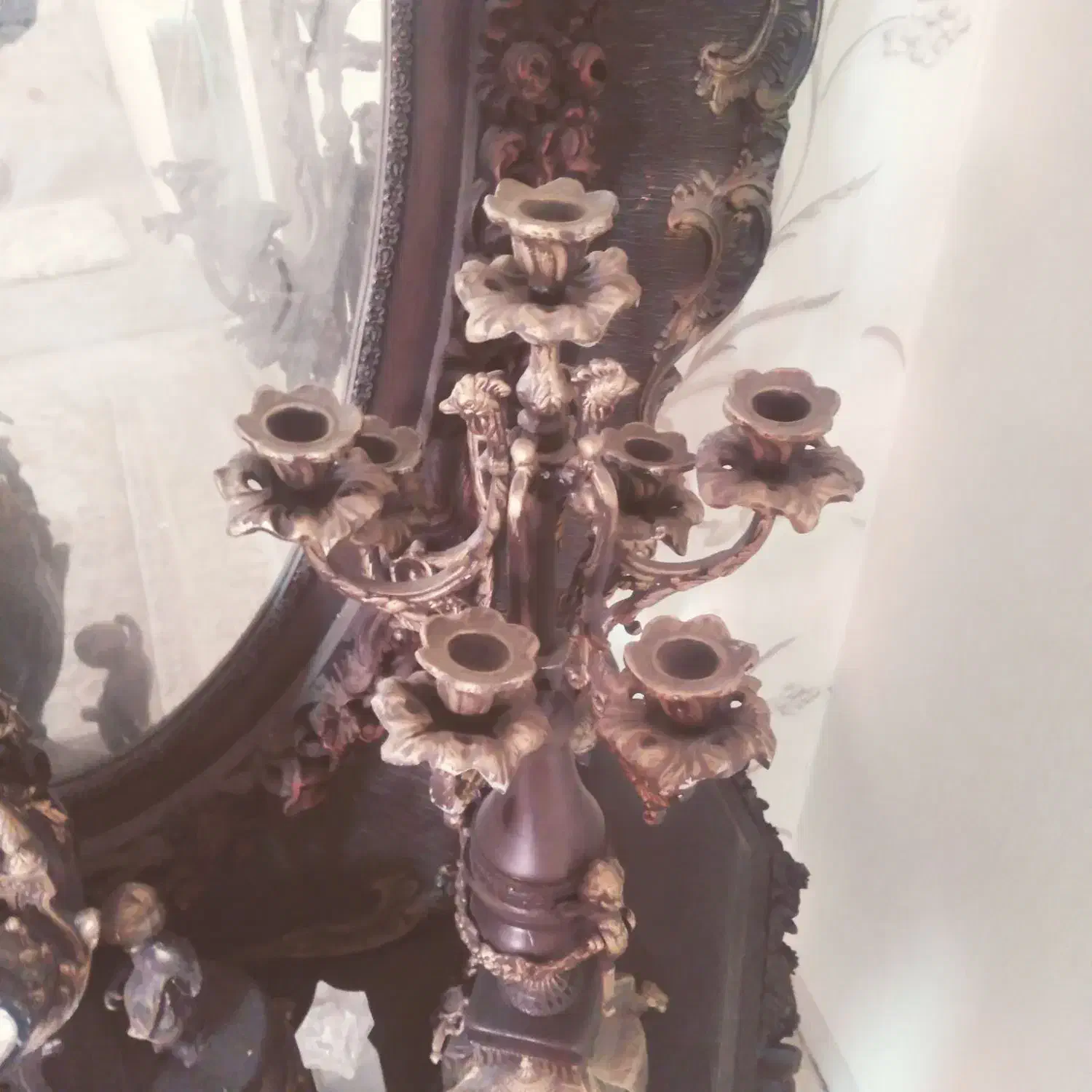 فروش دو عدد شمعدان برنز و ساعت قدیمی|کلکسیون اشیاء عتیقه|یزد, |دیوار