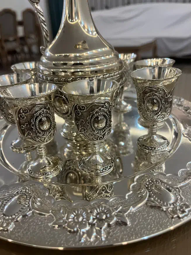 شرای خوری برنج ابکاری نقره|ظروف سرو و پذیرایی|ری, صفاییه (چشمه علی)|دیوار