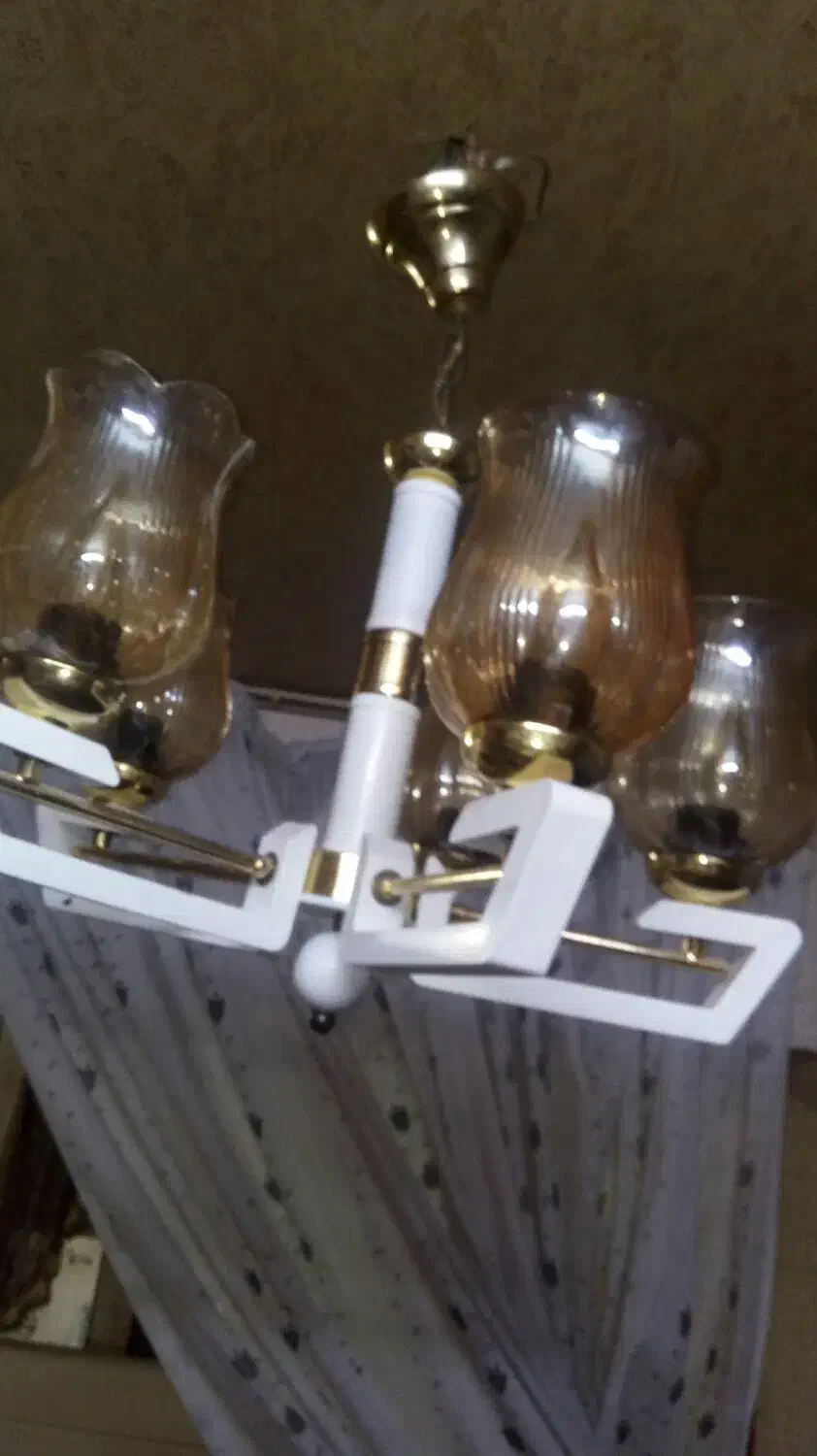 لوستر پنج شاخه|لوستر و چراغ آویز|قم, تولید دارو و یخچال|دیوار