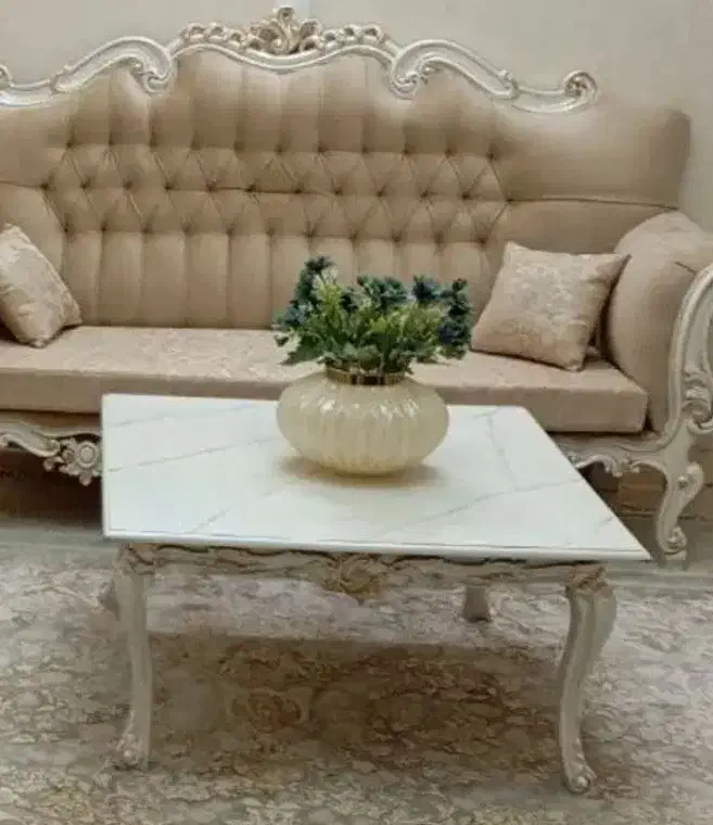 مبل استیل سلطنتی ۷ نفره ،میز تلویزیون ، ساعت|مبلمان خانگی و میز عسلی|پاکدشت, پاکدشت (مامازند)|دیوار