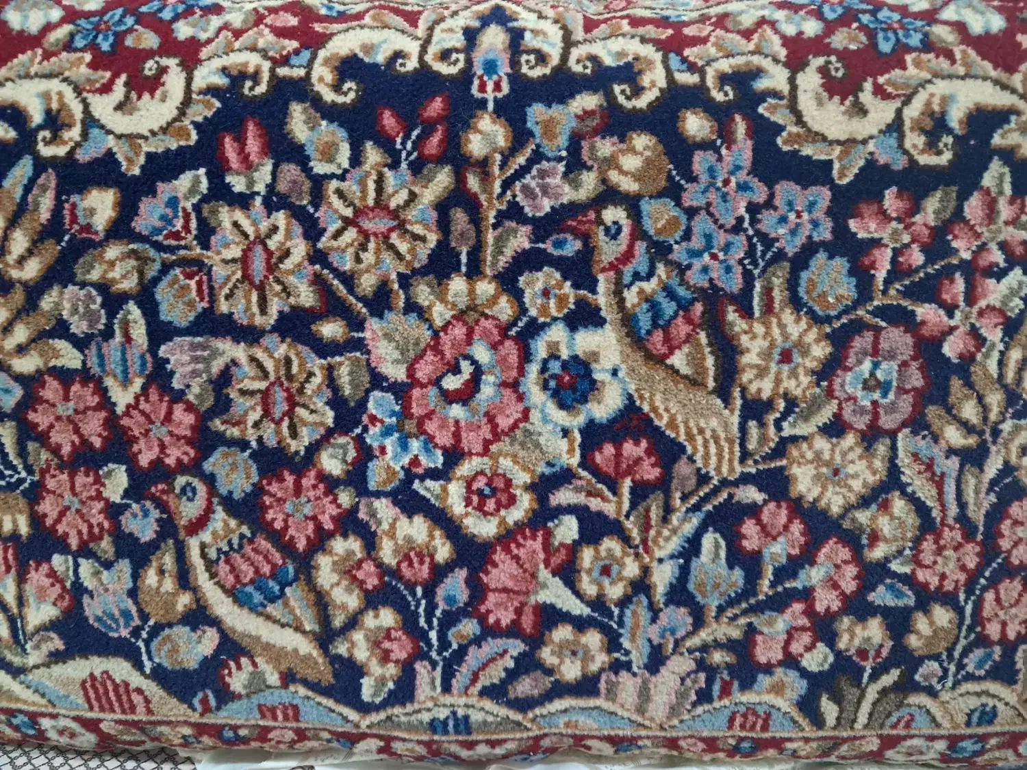 پشتی دستبافت طرح کبکی کرمانی|پشتی|رفسنجان, |دیوار