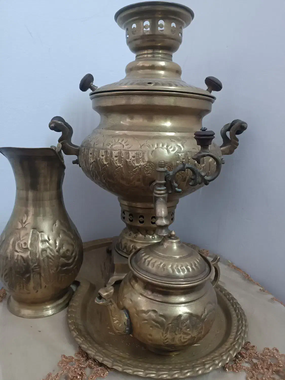 سماور زغالی، برنجی|سماور، چای‌ساز، قهوه‌ساز|قرچک, زیبا شهر|دیوار