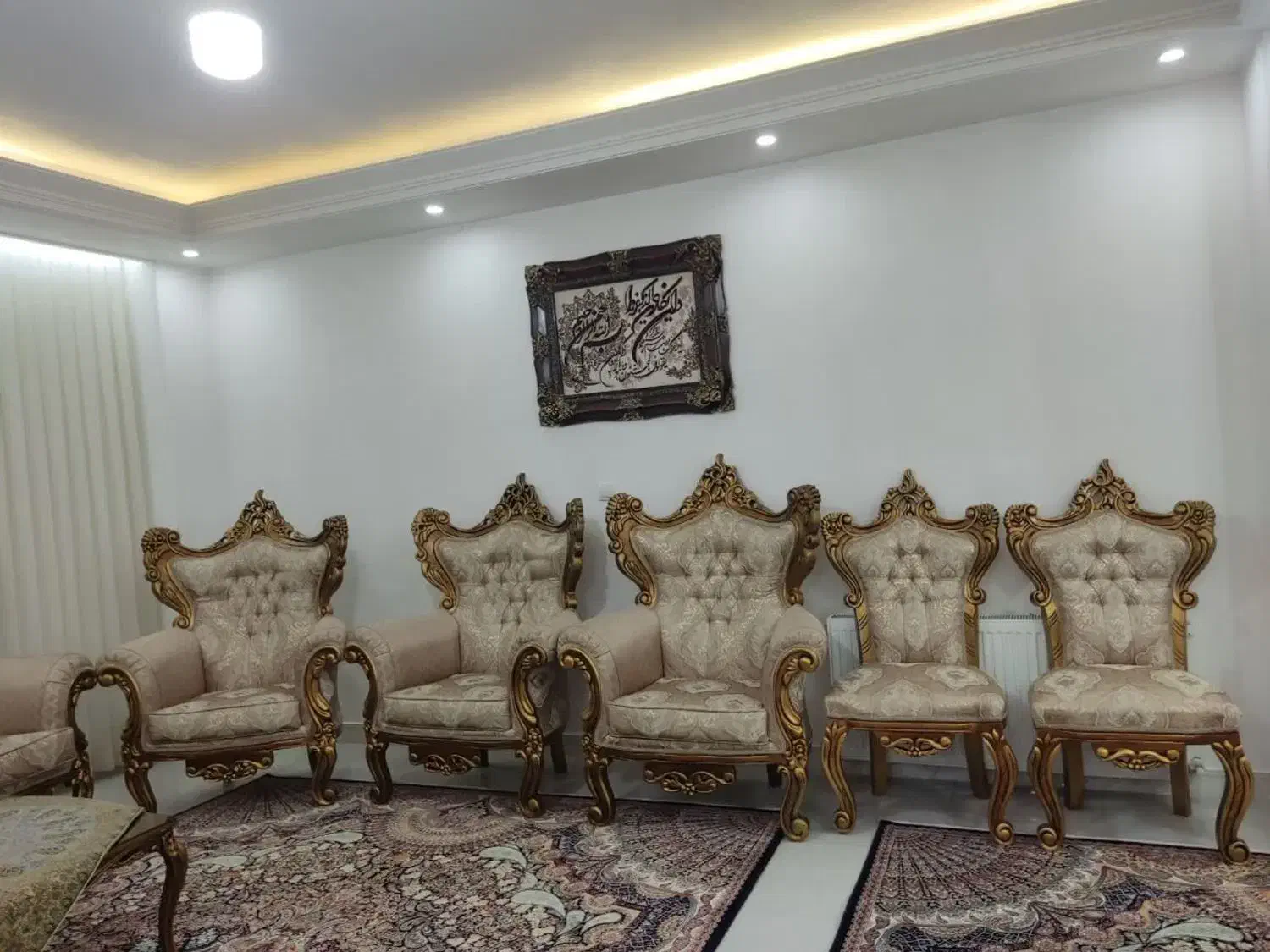 مبل سلطنتی 9نفره چوب راش|مبلمان خانگی و میز عسلی|فردوسیه, |دیوار