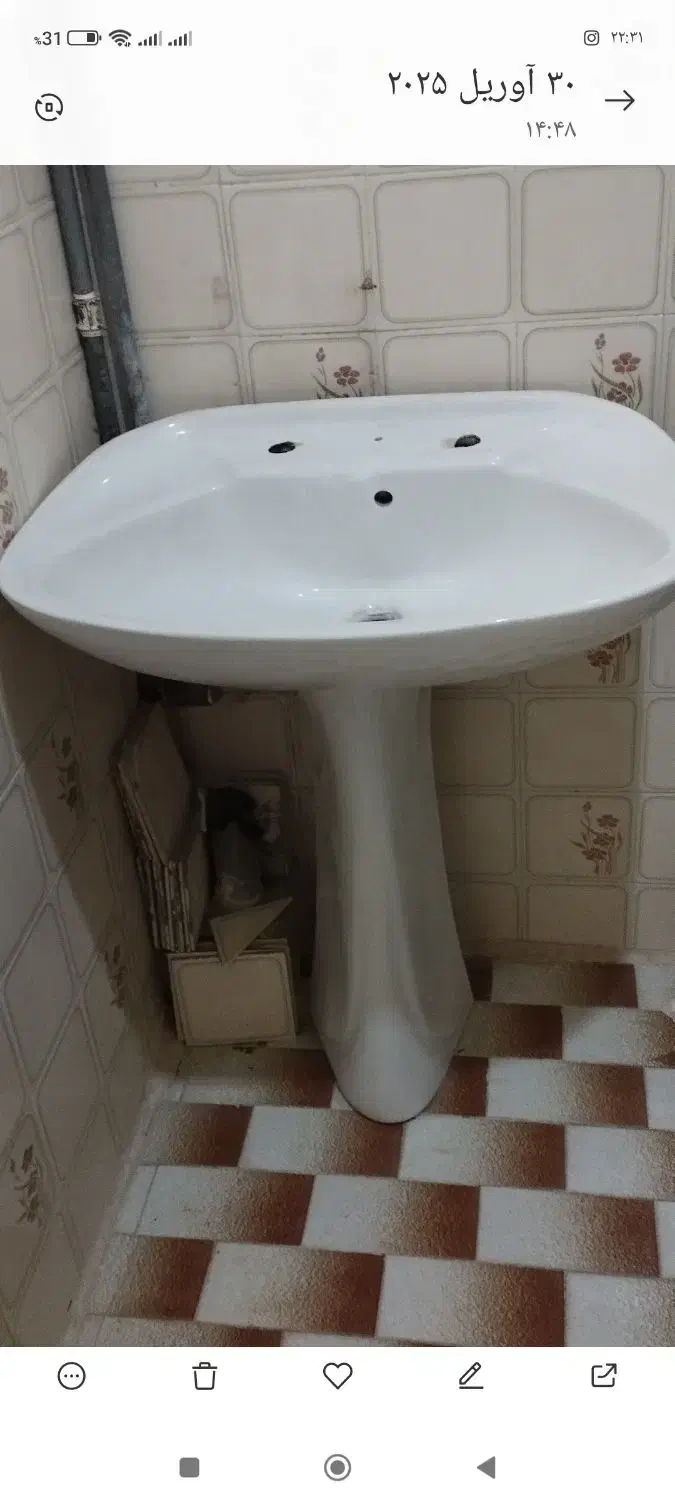 روشویی تمیز و سالم|لوازم سرویس بهداشتی|فولادشهر, B5|دیوار