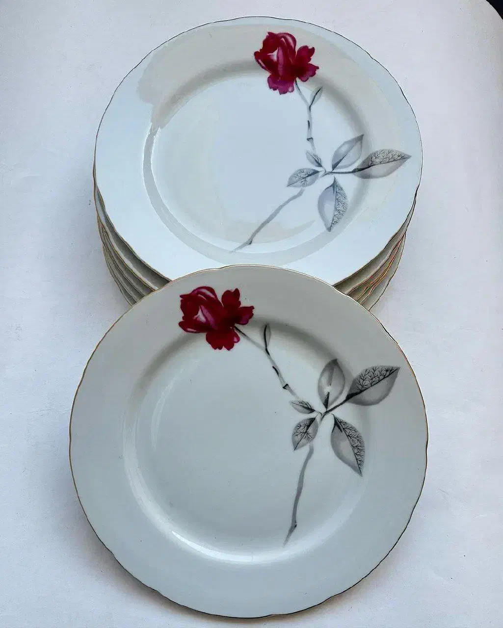 چینی قدیمی گل رز ژاپن|ظروف سرو و پذیرایی|یزد, |دیوار