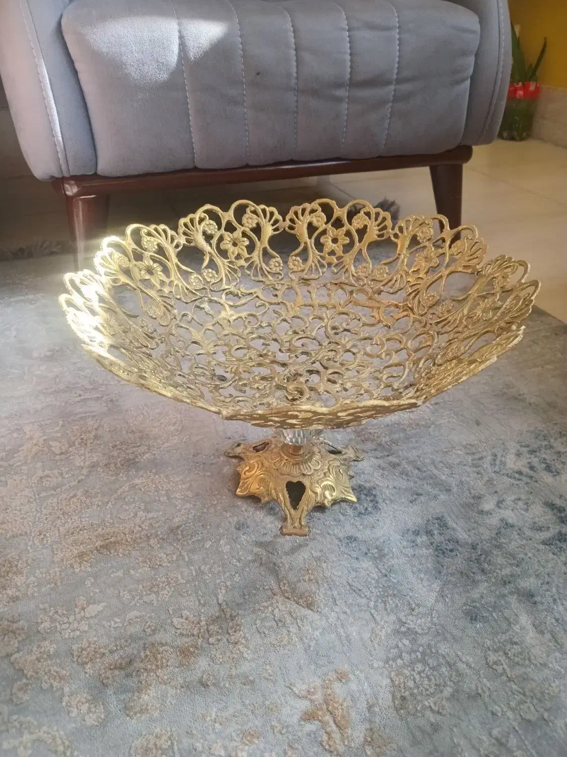 میوه خوری با قندان برنز|ظروف سرو و پذیرایی|قم, شهرک امام حسن|دیوار