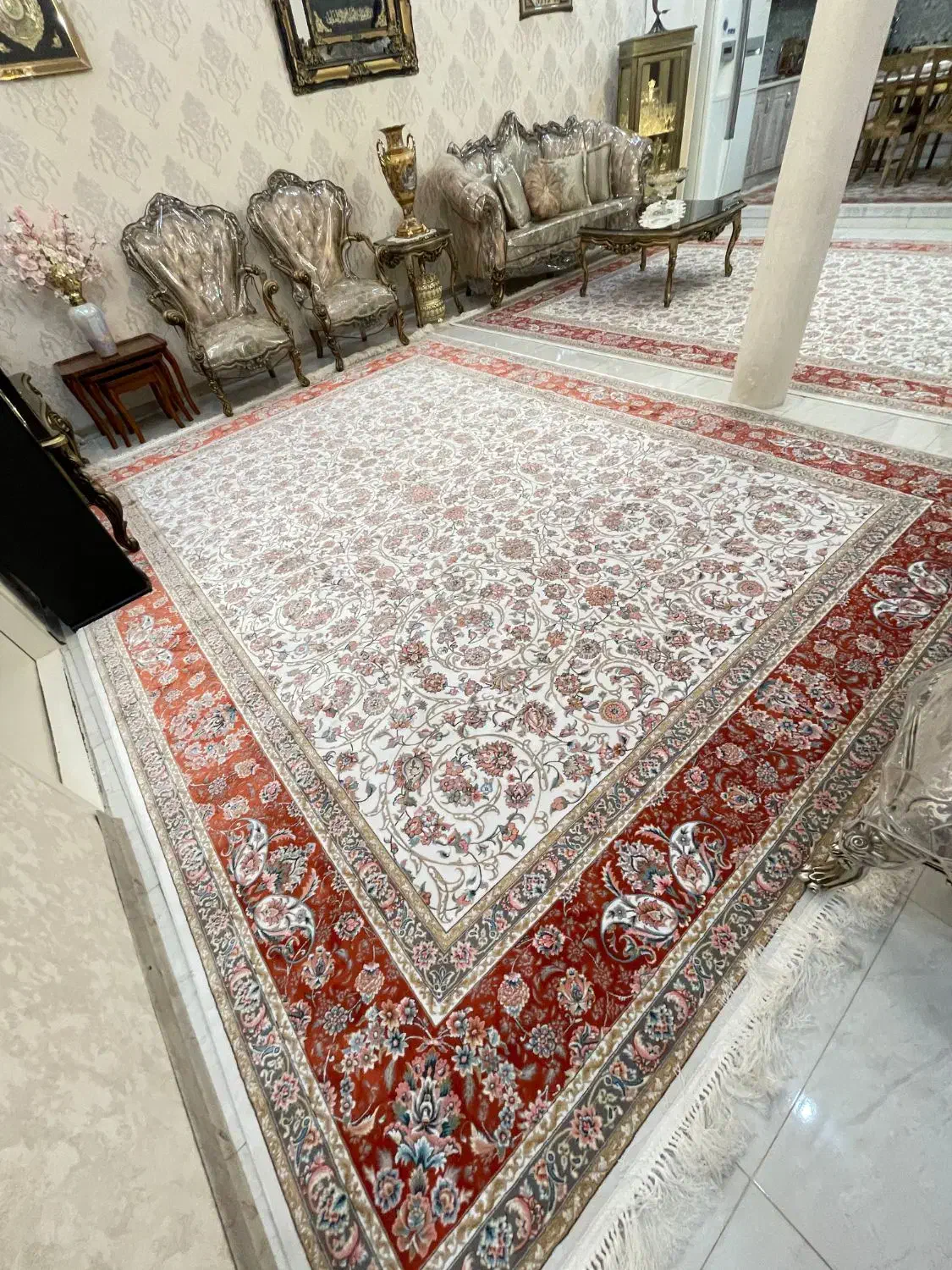 ۸عددفرش۶متری نفیس تبریزتمام نخ گلبرجسته نوآکبند|فرش|تهران, یافت آباد شمالی|دیوار