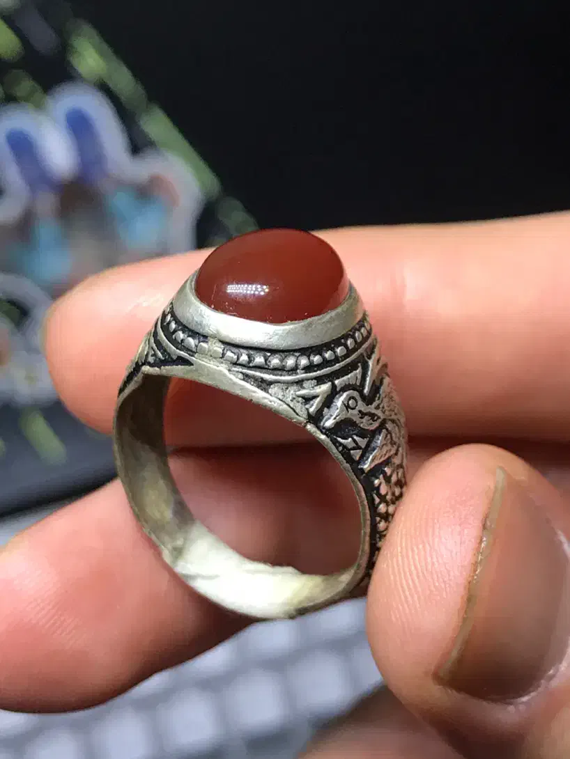 دوعدد انگشتر نقره عقیق ۹۲۵|جواهرات|قائم‌شهر, |دیوار