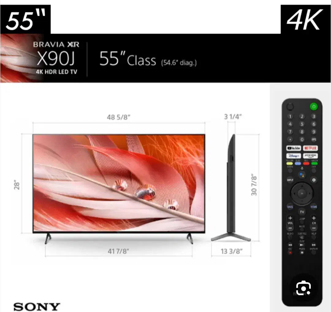 تلوزیون ۵۵ اینچ سونی x90j 4k|تلویزیون و پروژکتور|تهران, هفده شهریور|دیوار