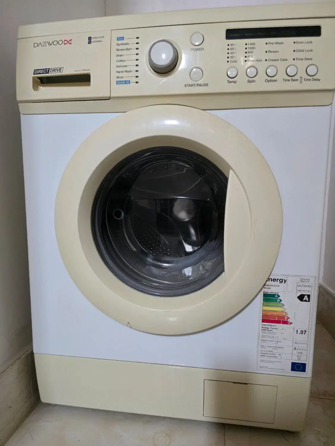 ماشین لباسشویی دوو مدل DWD-FD1451|ماشین لباسشویی و خشک‌کن لباس|جم, |دیوار