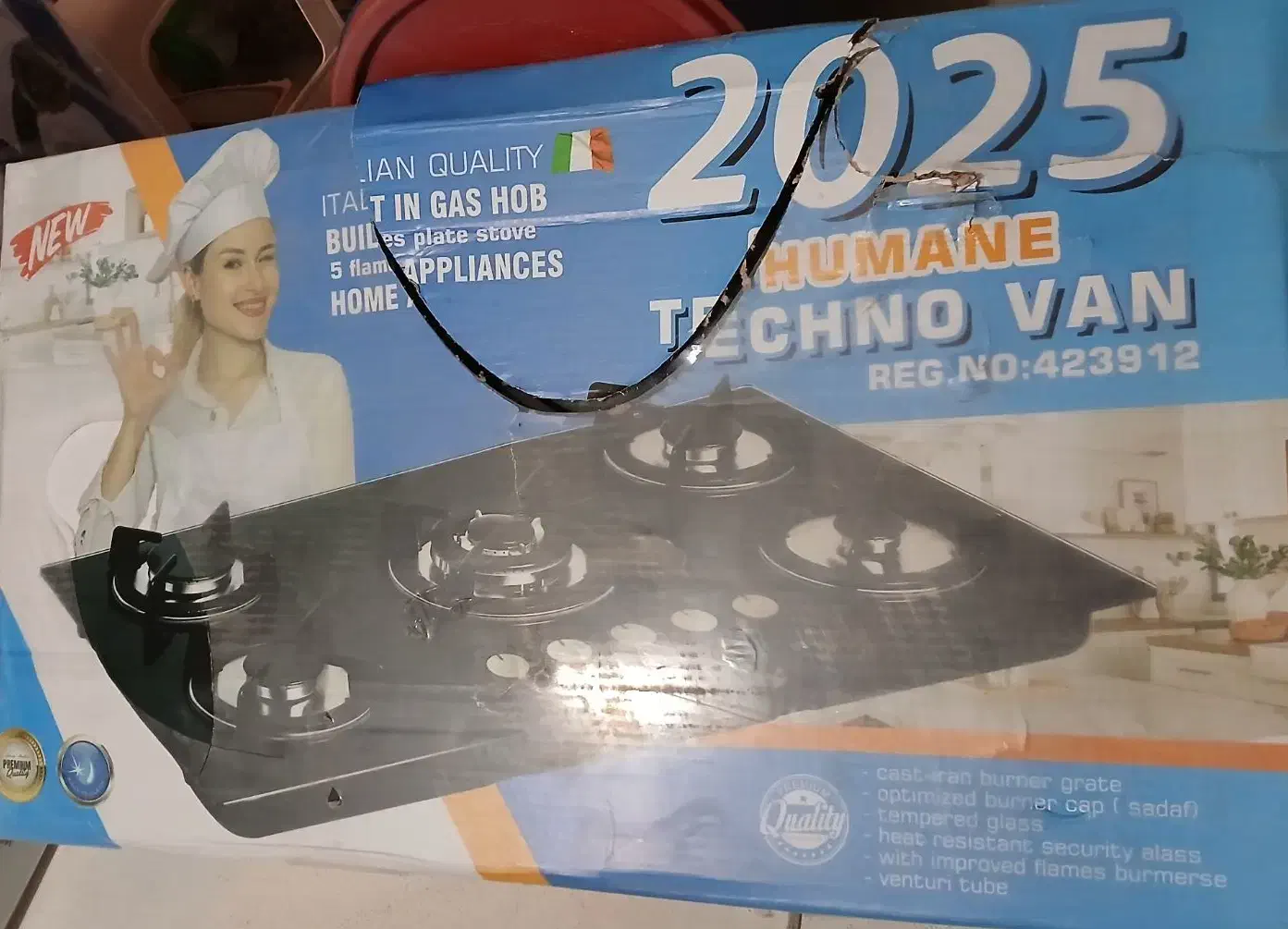 گاز۵ شعله تکنو  آکوند|اجاق گاز و لوازم برقی پختوپز|رشت, استقامت ۲|دیوار