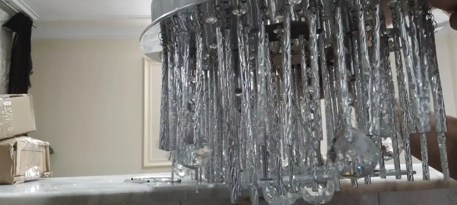 دوعدد لوستر کریستالی ریموتدار ۳زمانهledخور کم مصرف|لوستر و چراغ آویز|تهران, بهداشت|دیوار