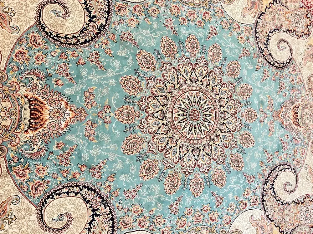 فرش فیروزه ای|فرش|سمنان, |دیوار