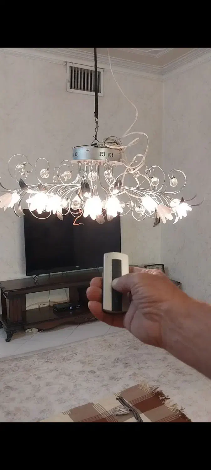 لوستر سقفی دوعدد باکنترل خاموش روشن|لوستر و چراغ آویز|ری, دولتآباد|دیوار