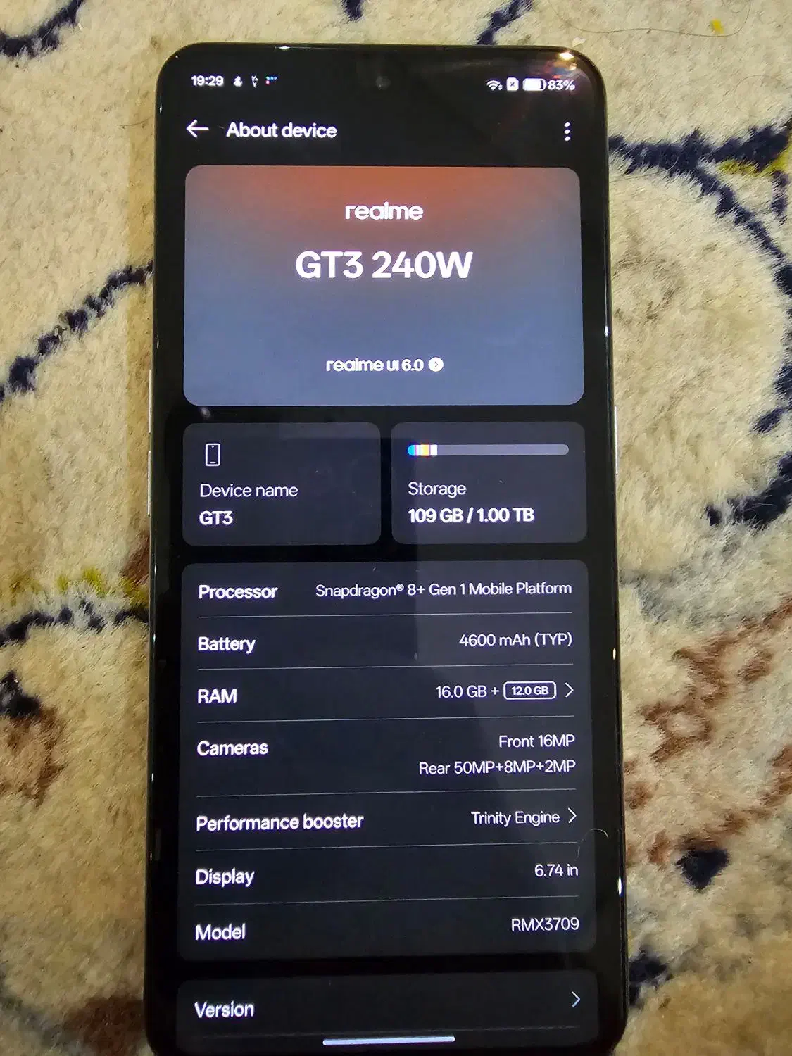 Realme gt3 240w یک ترابایت با ۱۶گیگ رم|موبایل|تهران, مجیدیه|دیوار