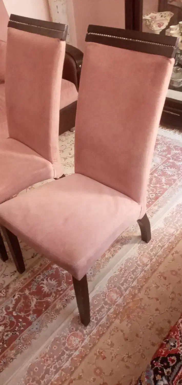 ۶عددصندلی چوبی پارچه ای|میز و صندلی غذاخوری|ارومیه, |دیوار