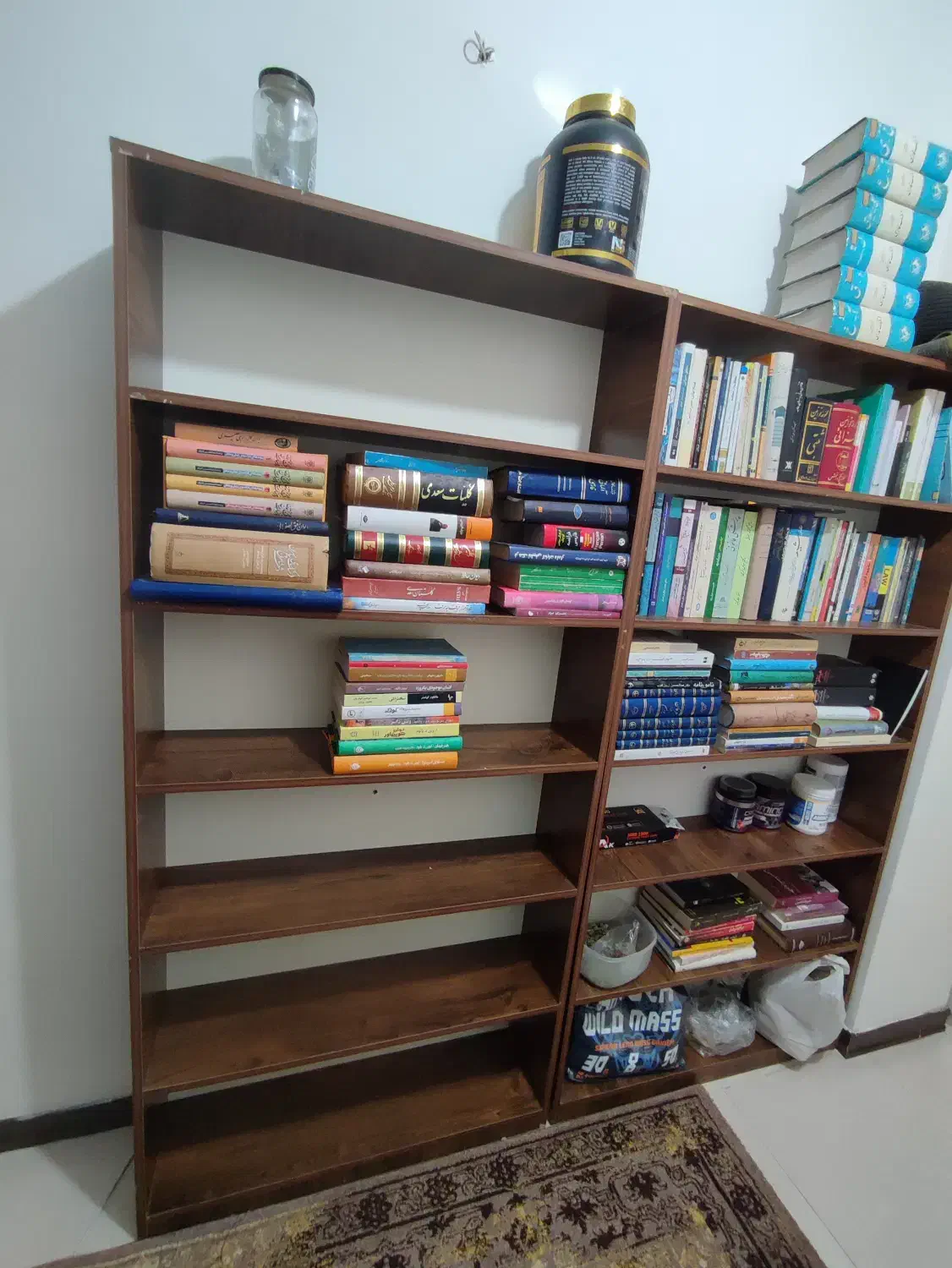 کتابخانه چوبی ام دی اف|کتابخانه، شلف، قفسه‌های دیواری|اندیشه, اندیشه فاز ۱|دیوار