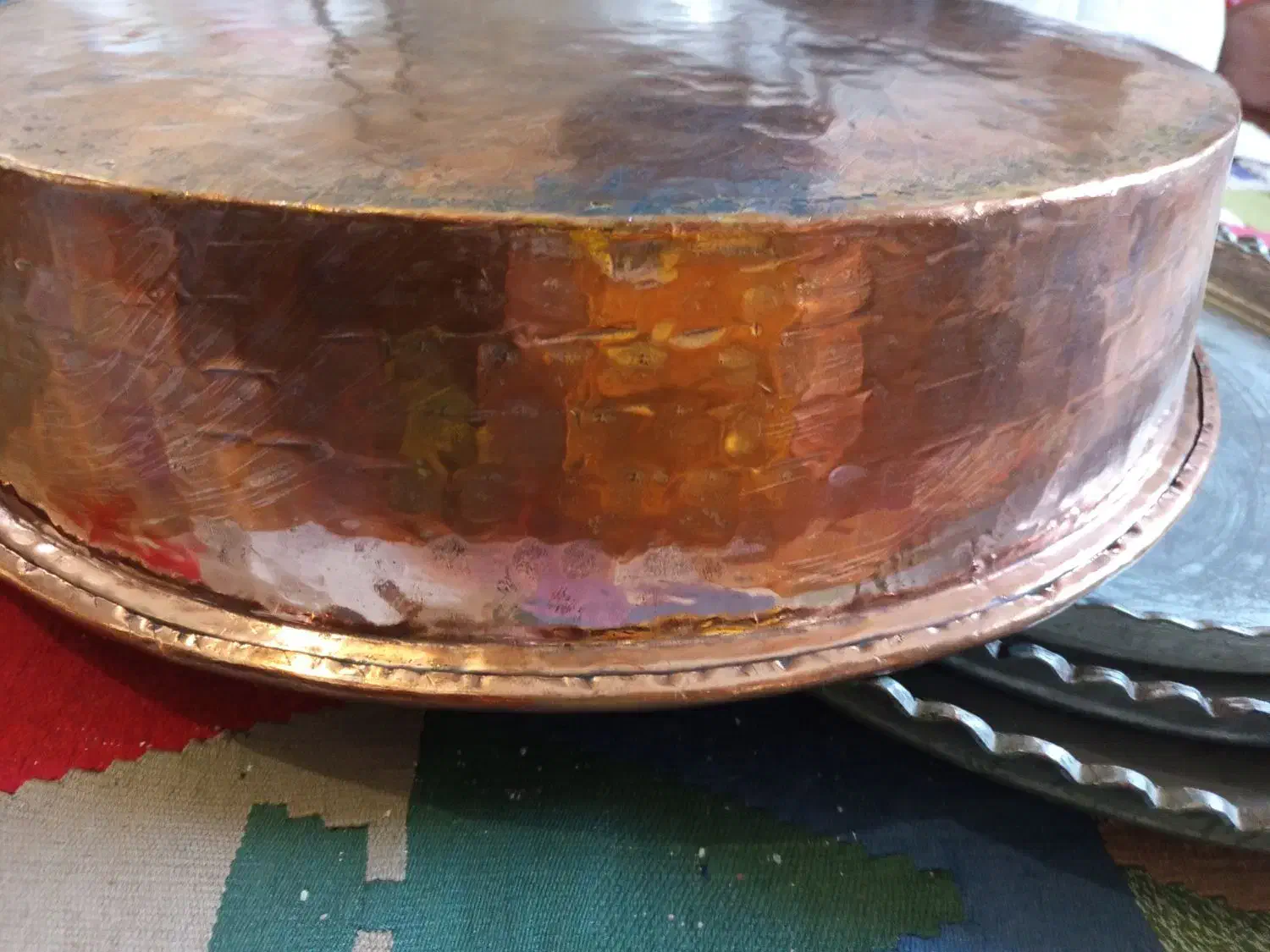 ظروف مسی قدیمی|کلکسیون اشیاء عتیقه|گرمی, |دیوار