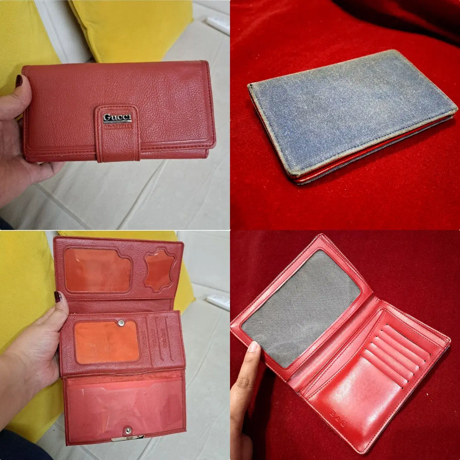 دو عدد  کیف پول  چرم و جین|کیف، کفش، کمربند|رشت, حسین آباد|دیوار