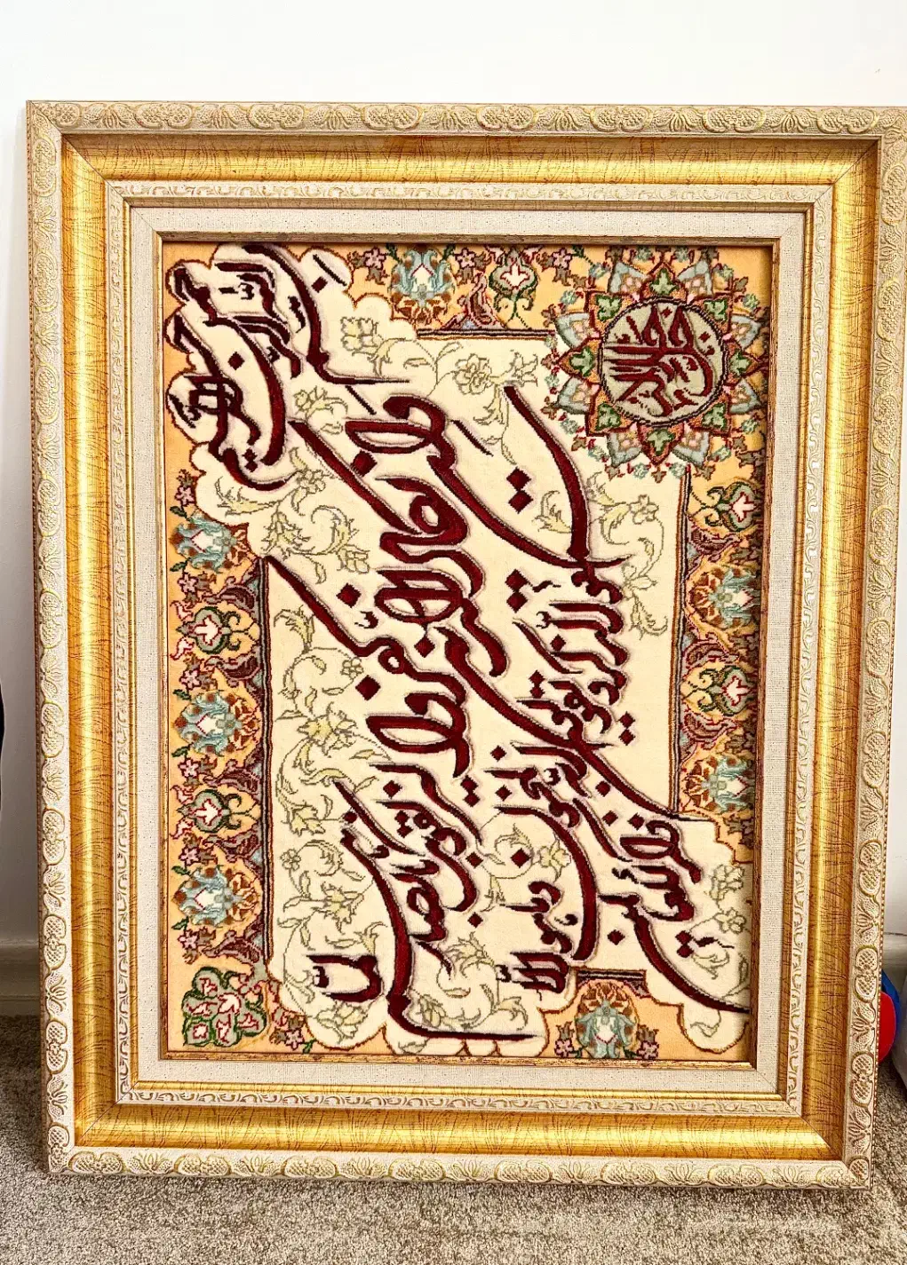 تابلو فرش دست بافت تبریز گل ابریشم|تابلو فرش|آمل, |دیوار