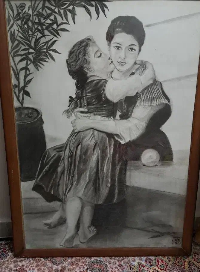 نقاشی سیاه قلم|تابلو، نقاشی، عکس|تهران, جوادیه تهرانپارس|دیوار