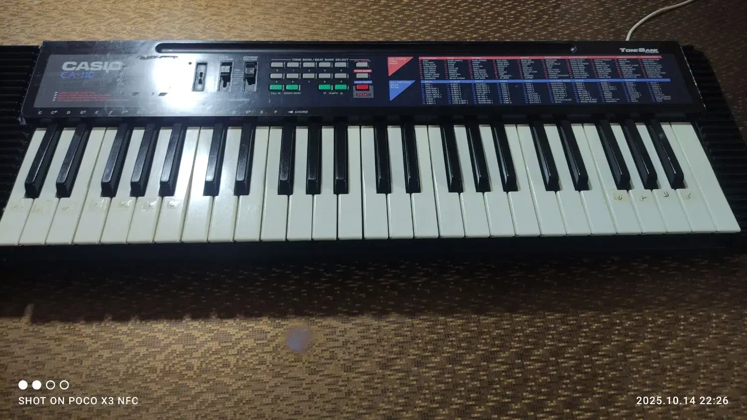 ارگ کاسیو مدل CA110|پیانو، کیبورد، آکاردئون|قوچان, |دیوار