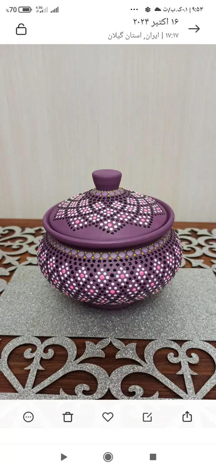 قندان کاردست|صنایع دستی و سایر لوازم تزئینی|رشت, کوی مهر|دیوار